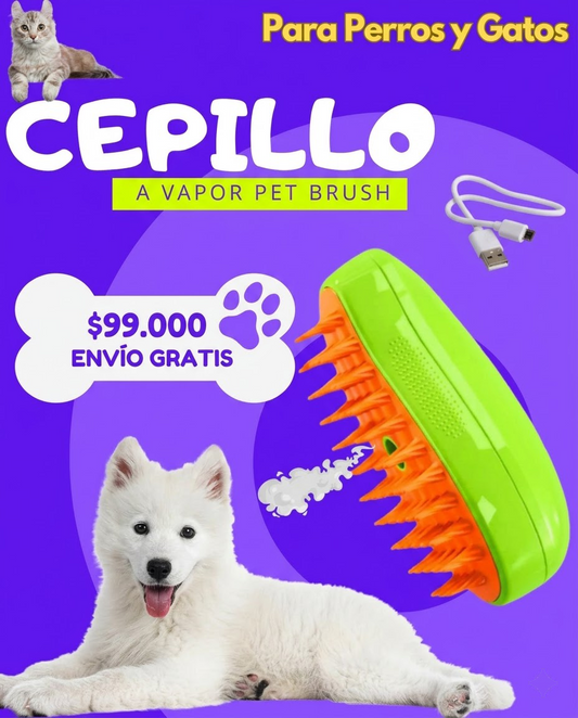 Cepillo Vapor Extensible Para Mascotas 🐶 🐱